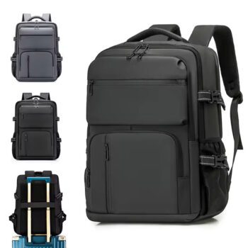 custom solid color large capacity business travel laptop backpack