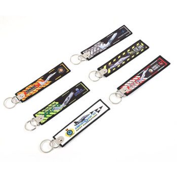custom sublimation fabric tag keychain 2