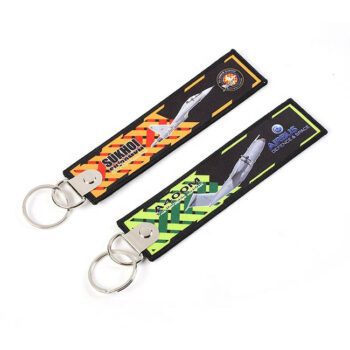 custom sublimation fabric tag keychain