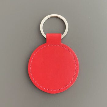 custom sublimation pu leather round keychain 1