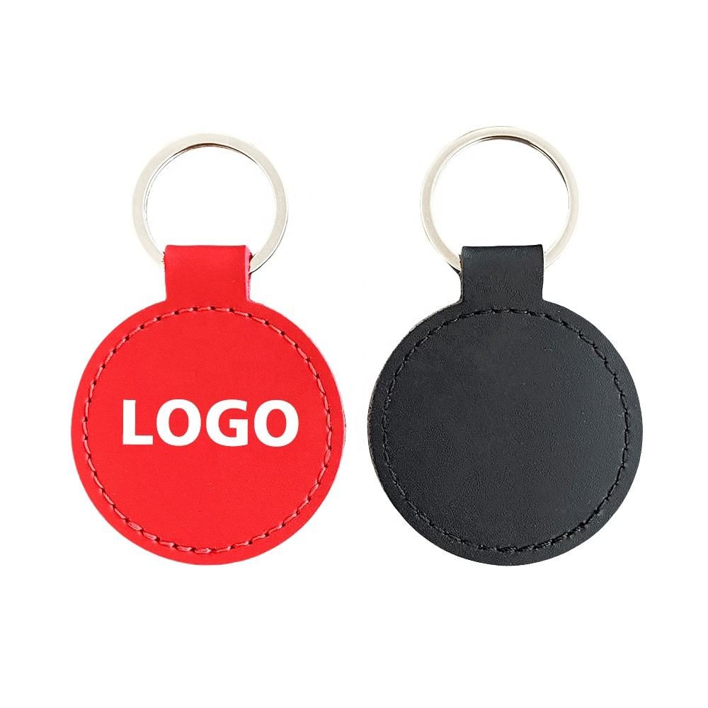 custom sublimation pu leather round keychain custom sublimation pu leather round keychain