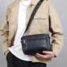 custom unisex pu leather business crossbody bag 3