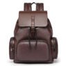 custom vintage pu leather multifunctional mens commute backpack 2