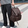 custom vintage pu leather multifunctional mens commute backpack 5