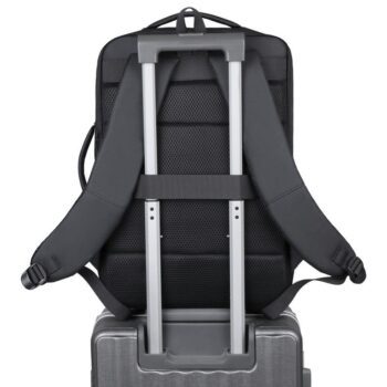 custom waterproof faux leather expandable laptop backpack 2