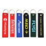 custom woven fabric flight key tag keychain