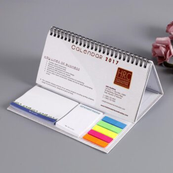 desktop flip calendar with sticky notes