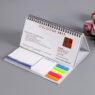 desktop flip calendar with sticky notes