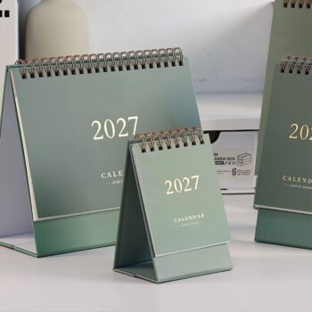 desktop slip spiral table calendar