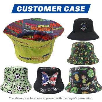 double side reversible sublimation polyester bucket hat 1
