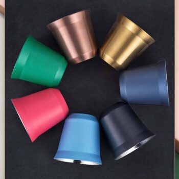 double wall stainless steel mini coffee mug 1