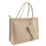 durable jute travel tote bags with makeup bag