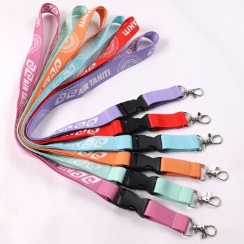 elastic lanyard with detachable buckle badge holder