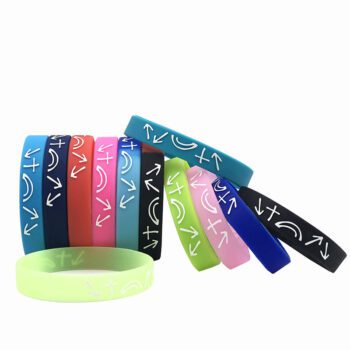 embossed printed rubber sports bracelets 1