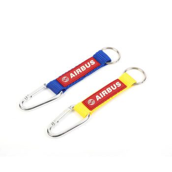 embroidered woven nylon carabiner keychain strap