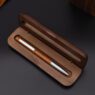 engraved twist wooden ball pen silver 1
