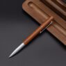 engraved twist wooden ball pen silver 5
