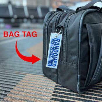fabric embroidered logo keychain luggage tag 1