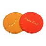 gold stamping debossed pu leather drink coasters 3
