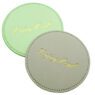 gold stamping debossed pu leather drink coasters 4