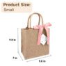 grocery jute tote bag with silk ribbon 1