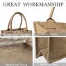 grocery jute tote bag with silk ribbon 3
