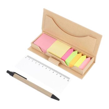 hardcover box sticky notes wtih ruler and pen 1