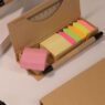 hardcover box sticky notes wtih ruler and pen 3