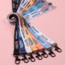 heat transfer printed logo badge lanyard with metal hook 5