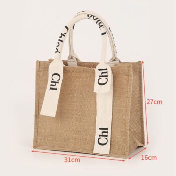 hemp burlap jute tote bags with handles
