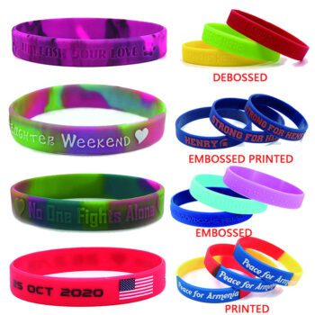 ink injected rubber bracelets for promotion