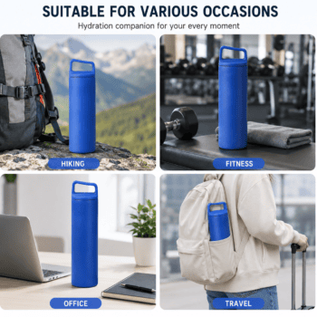 insulated stainless steel sports flask with handle lid