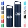insulated stainless steel sports flask with handle lid
