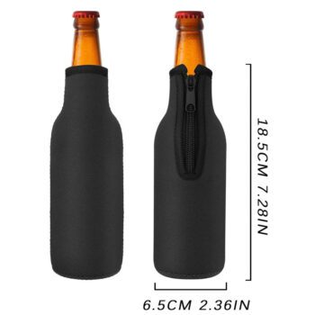 insulated zipper beer bottle sleeve 1