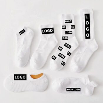 jacquard knitted letter crew cotton socks