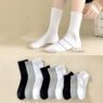 jacquard knitted letter crew cotton socks 4