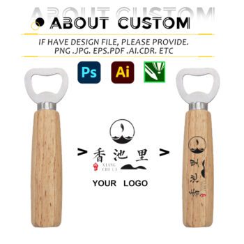 laser engraved beer bottle opener with wooden handle 1
