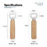 laser engraved beer bottle opener with wooden handle 2