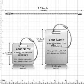 laser engraved metal luggage tag 1