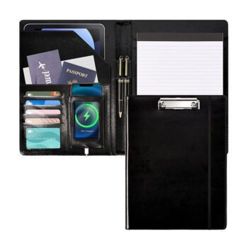 leather clipboard folio with notepad and pocket