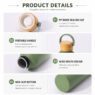 lightweight aluminum sports bottle with bamboo lid 2