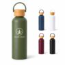 lightweight aluminum sports bottle with bamboo lid