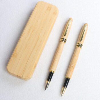 luxury bamboo gift pen set