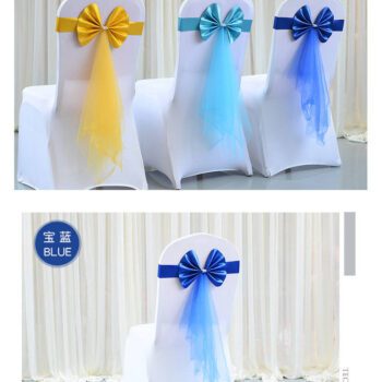 luxury stretch tie free spandex chair sash bow 1