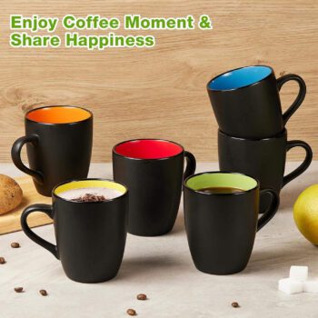 matte black porcelain coffee mug with handle 1