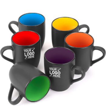 matte black porcelain coffee mug with handle