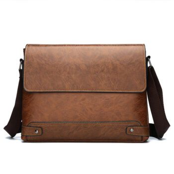 mens pu leather laptop messenger bag