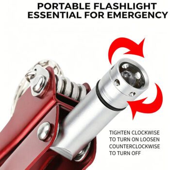 mini folding pliers keychain with flashlight 1