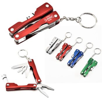mini folding pliers keychain with flashlight