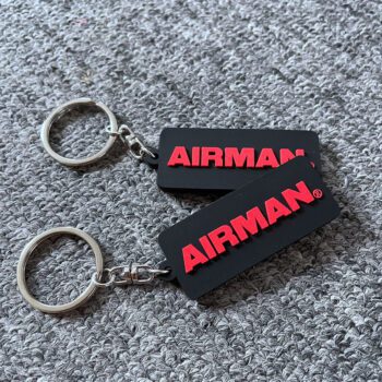mini soft pvc rubber logo keychain with metal ring 1